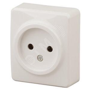 Розетка однофазная наружная (открытой установки) без шторок слоновая кость 16А 250В IP20 винтовые клеммы 11-2201-02 Эра Эксперт