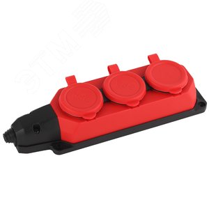 Колодка каучуковая с/з 3 гнезда 16A IP44 красная 9/90/540 - ЭРА (Энергия света)
