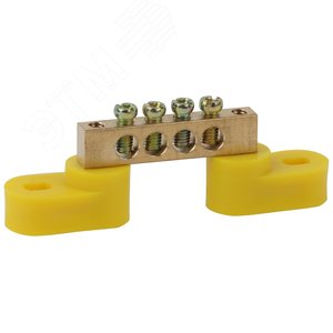 NO-222-107-1  Шина PE "земля" на двух угловых изоляторах ШНИ-6х9-4-У2-Желтый (10/250/12000) | Б0044156 | ЭРА - ЭРА (Энергия света)