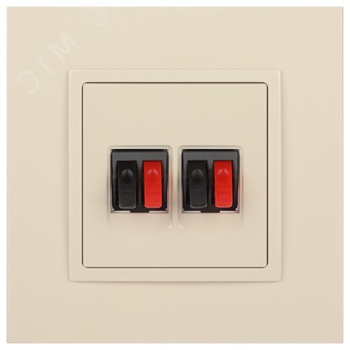 Розетка аудио двойная, Эра Elegance, сл.кость, 14-3112-02 - фото 2