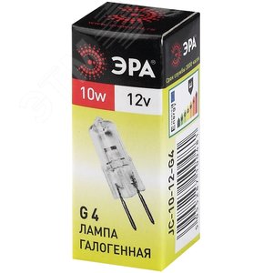 Лампа накаливания галогенная G4-JC-10W-12V (галоген, капсула, 10Вт, нейтр, G4) (100/1000/35000) - фото 2