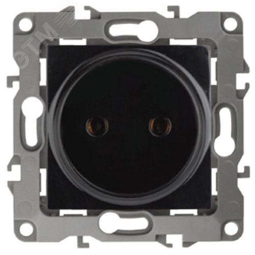 Розетка однофазная скрытого монтажа, в рамку без шторок черный 16А 250В IP20 автоматические (безвинтовые) зажимы 12-2105-06 Эра 12 2
