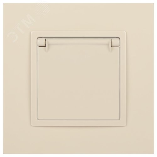 Розетка однофазная скрытого монтажа, в рамку с заземлением со шторками слоновая кость с крышкой 16А 250В IP20 автоматические (безвинтовые) зажимы 14-2103-02 Эра Elegance 2
