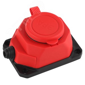 Колодка каучуковая с/з 1 гнездо 16A IP44 красная 24/240/1440 - ЭРА (Энергия света)
