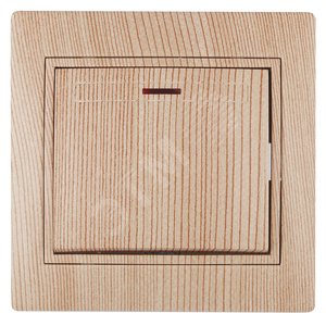Выключатель с подсветкой, 10А-250В, СУ, Plano, сосна,1-102-11 (Б0030037) - ЭРА (Энергия света)