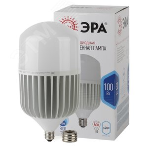 Лампа светодиодная ЭРА STD LED POWER T160-100W-4000-E27/E40 Е27 / Е40 100 Вт колокол нейтральный белый свет - ЭРА (Энергия света)