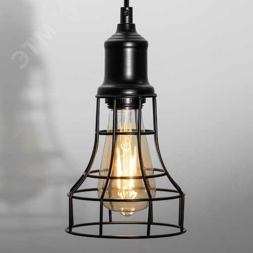 Подвес PL10 BK металл, E27, max 60W, d135 мм, черный (20/240) 5