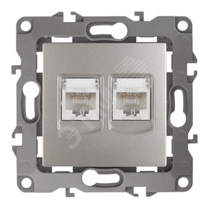 Розетка информационная двойная 2XRJ45, Эра12, перламутр, 12-3108-15 - ЭРА (Энергия света)