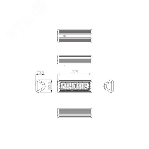 Cветильник cветодиодный подвесной ДСП 50Вт 5000К IP54 5250 Лм Кп<5% КСС Г IC SPP-404-0-50K-050 6
