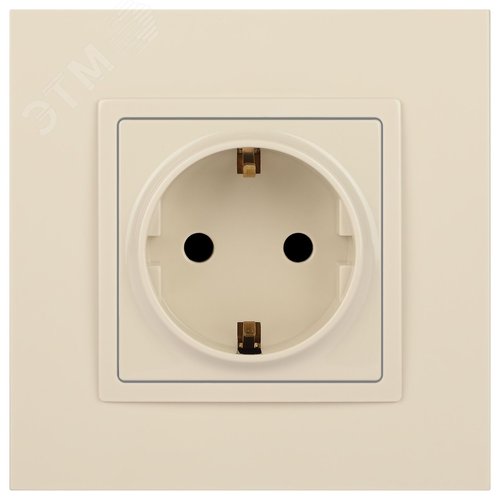 Розетка однофазная скрытого монтажа, в рамку с заземлением со шторками слоновая кость 16А 250В IP20 автоматические (безвинтовые) зажимы 14-2102-02 Эра Elegance 2