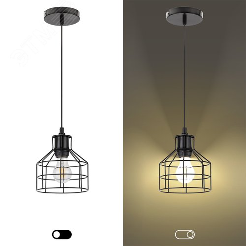 Подвес PL9 BK металл, E27, max 60W, d160 мм, черный (16/144) 9