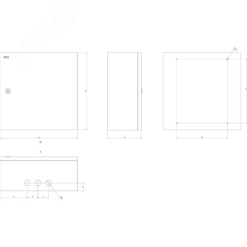 Корпус металлический ЩМП-05 (400х400х175) IP31 УХЛ3 серый SIMPLE 2