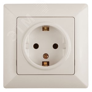 4-206-02 Розетка 2P+E Schuko со шторками, 16А-250В, СУ, Solo, сл.кость (10/200/1600) | Б0043341 | Intro - ЭРА (Энергия света)