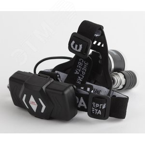 Фонарь светодиодный GA-809 налобный аккумуляторный, трехламповый High Power Headlamp  5 Вт CREE, алюминий, ЭРА 3