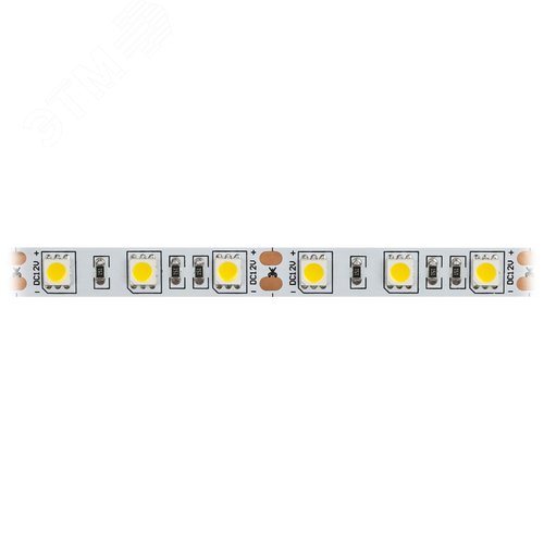 Лента светодиодная 14,4Вт/м 12В 2700К IP20 60LED/м KU-5050AD-60D-WW 3
