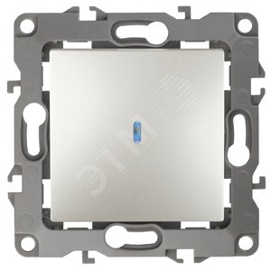 Выключатель одноклавишный скрытого монтажа с подсветкой перламутр 10А 250В автоматические (безвинтовые) ЭРА 12 12-1102-15