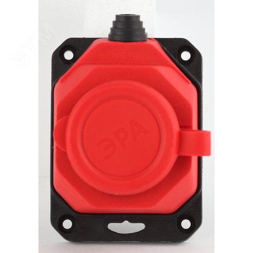 Колодка каучуковая с/з 1 гнездо 16A IP44 красная 24/240/1440 - фото 4