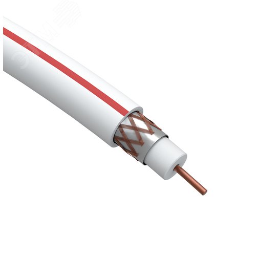 Кабель коаксиальный SAT 50м 75 Ом Cu/(оплётка Cu 75%) PVC цвет белый 20 м (Б0044619) - фото 2