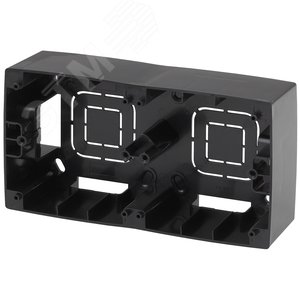 Коробка накладного монтажа 2 поста, Эра12, чёрный (10/100/800) 12-6102-06