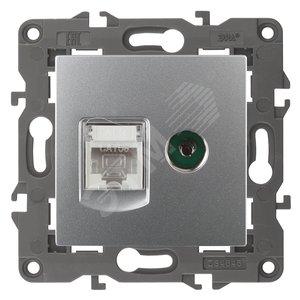 Розетка RJ45+TV, Эра Elegance, алюминий, 14-3110-03 - ЭРА (Энергия света)