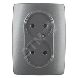 Розетка однофазная двойная скрытого монтажа, в рамку без шторок графит 16А 250В IP20 автоматические (безвинтовые) зажимы 12-2107-12 Эра 12