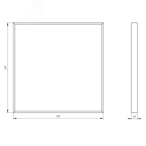 Светильник светодиодный SPO-910-1-65K-045 595х595x40 45Вт 4725Лм 6500К призма С ПРОВОДОМ (2/48) 7
