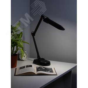 Светильник настольный с лампой PL на струбцине и с основанием черный NL-202-G23-11W-BK 6