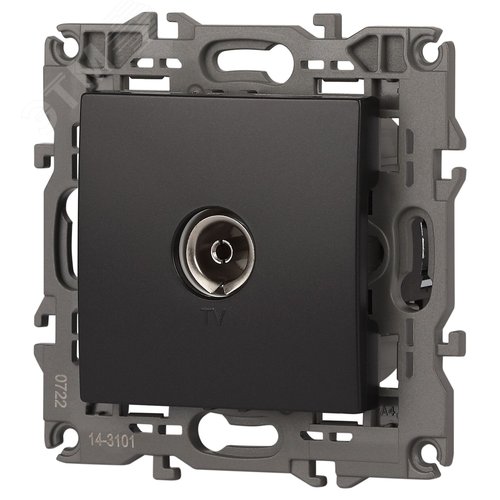 Розетка TV одиночная, Эра Elegance, антрацит, 14-3101-05 4
