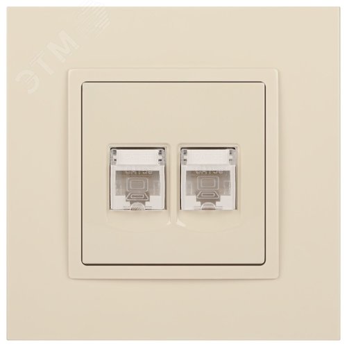 Розетка 2хRJ45, Эра Elegance, сл.кость, 14-3108-02 - фото 2