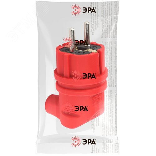 Вилка каучуковая с/з 90град 16A IP44 красная V9-RED-IP44  2