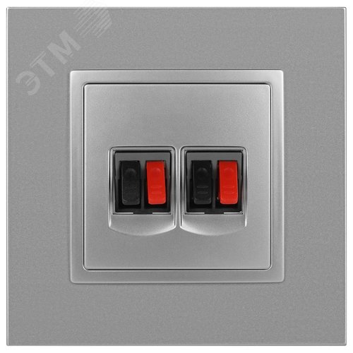 Розетка аудио двойная, Эра Elegance, алюминий, 14-3112-03 2