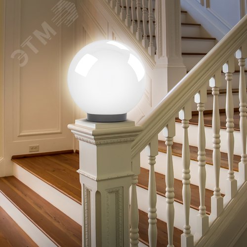 Светильник на опору/кронштейн НТУ 02-100-301 шар белый опаловый призма IP44 Е27 max100Вт d300mm 5