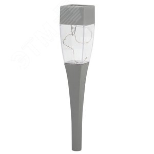 Садовый светильник на солнечной батарее, сталь, пластик, серый, 38 см SL-SS38-GLOW-2 ЭРА (Б0032578)