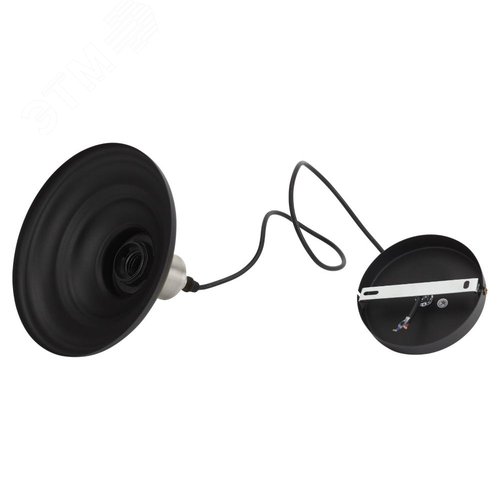 Светильник PL4 BK/BN Подвес металл, E27, max 60W, d203 мм, шагрень черный/темный никель 10