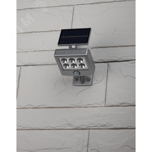 Прожектор с датчиком движения, на солнечной батарее, 6LED, 150 lm ERAFS048-08 ЭРА (Б0044248) 3