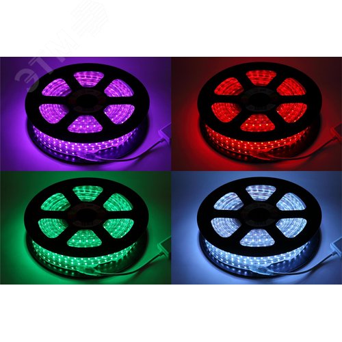 Лента светодиодная 14,4Вт/м 220В RGB IP67 60LED/м LS5050-14,4-60-220-RGB-IP67-20m - фото 2