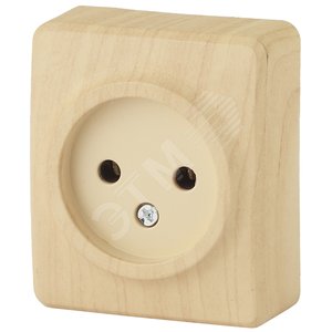 Розетка однофазная наружная (открытой установки) без шторок сосна 16А 250В IP20 винтовые клеммы 11-2201-11 Эра Эксперт