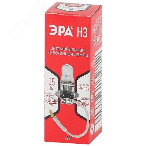 Автолампа Н3 12V 55W PK22s (лампа головного света, противотуманные огни) | Б0036774 | ЭРА - фото 4