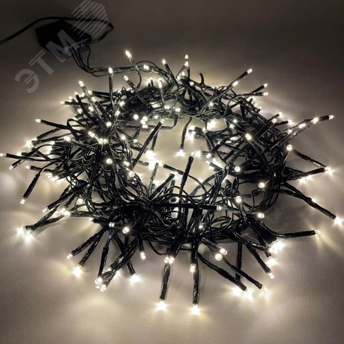 Гирлянда LED Нить Мишура 2,4 м зеленый провод, теплый свет,  220V ENIN - GW ЭРА (Б0047970) - фото 6