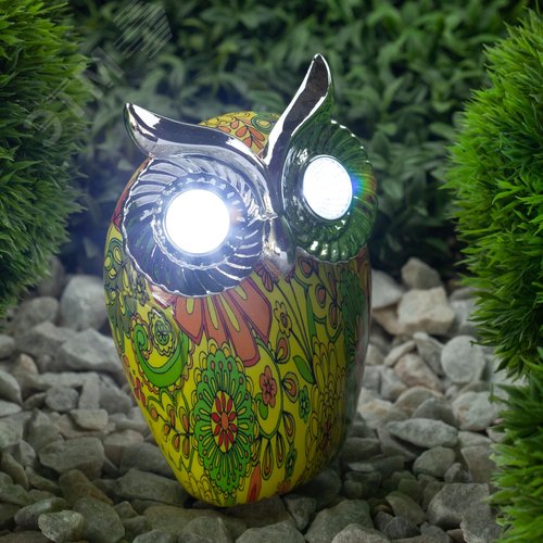 Садовый светильник Филин на солнечной батарее, полистоун, 16 см ERAFYS01-01 ЭРА (Б0038494) 5
