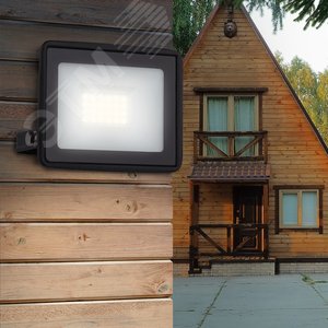 Прожектор светодиодный ДО-30 Вт 4000К 2400 Лм IP65 черный 30w нейтральный 200-240В LPR-023-0-40K-030 - фото 7