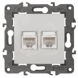 Розетка 2хRJ45, Эра Elegance, белый, 14-3108-01 - ЭРА (Энергия света)