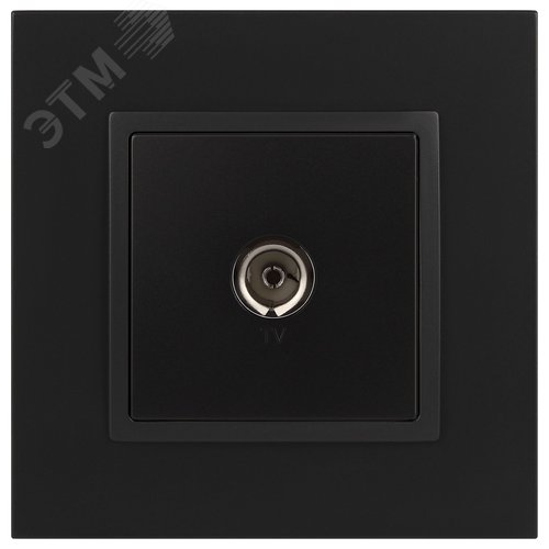 Розетка TV одиночная, Эра Elegance, антрацит, 14-3101-05 2