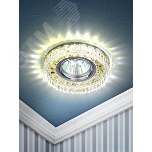 DK LD14 SL/WH Точечные светильники ЭРА декор cо светодиодной подсветкой MR16, прозрачный - фото 4