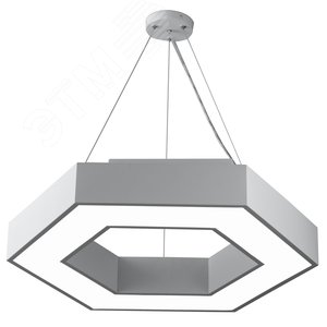 Светильник светодиодный Geometria Hexagon SPO-123-W-40K-045 45Вт 4000К 2500Лм IP40 600х600х80 белый подвесной - фото 7