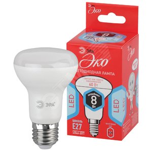 Лампа светодиодная ECO LED R63-8W-840-E27 (диод, рефлектор, 8Вт, нейтр, E27 (10/100/1500) ЭРА