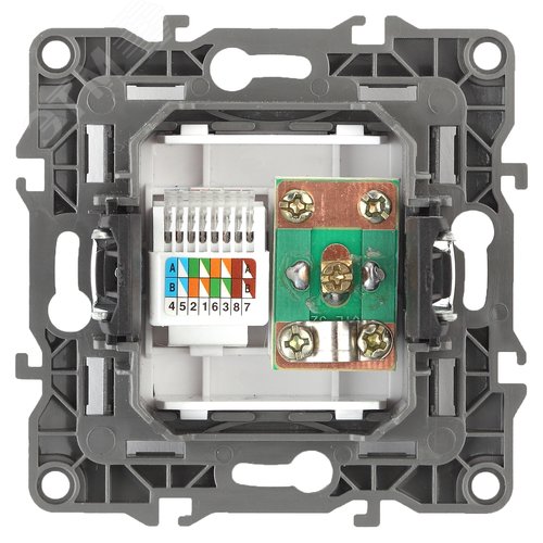 Розетка комбинированная RJ45+TV, Эра12, белый, 12-3110-01 2