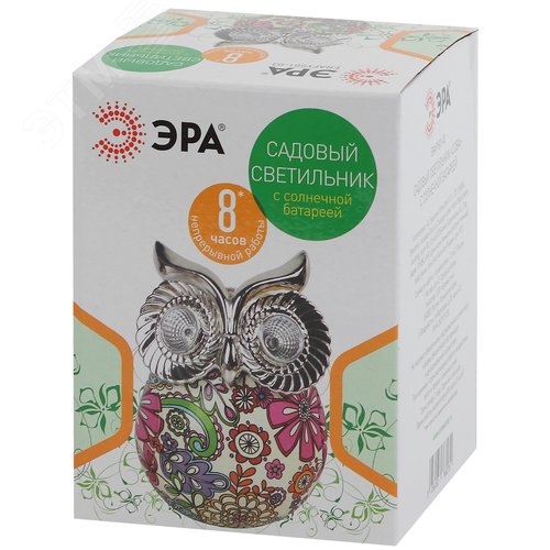 Садовый светильник Сова на солнечной батарее, полистоун, 15 см ERAFYS01-03 ЭРА (Б0038496) - фото 6