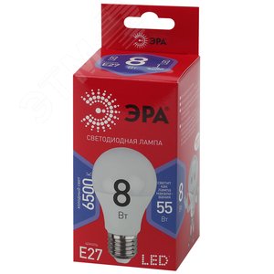 Лампа светодиодная LED 8 Вт 640Лм 6500К груша холодный E27 220-240В LED A60-8W-865-E27 Red Line 2