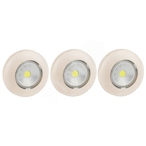Фонарь подсветка 1хLED (COB) 3xAAA SB-505 NEW пушлайт Аврора слоновая кость (3 шт. в коробке) | Б0031044 | ЭРА - ЭРА (Энергия света)
